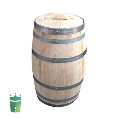 Real wooden chestnut rain barrel 39,6 gallons complete edition