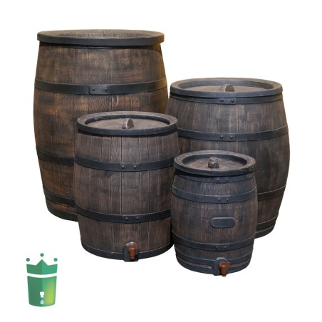 Synthetic wood look rain barrel 31,7 gallons