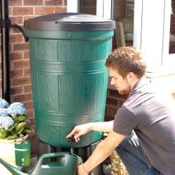 Kunststof Regenton met houtnerf 190 Liter