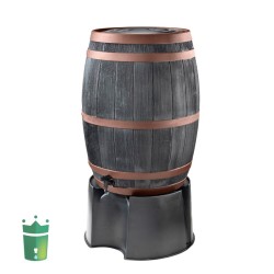 Wood look black oak rain barrel 62 gallons
