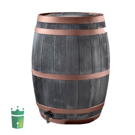 Wood look black oak rain barrel 62 gallons